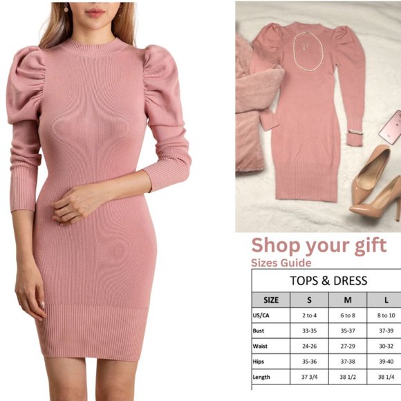Fashion Capsule Dresses & Skirts - Pink Women's Balloon Sleeve Knit mini Dress